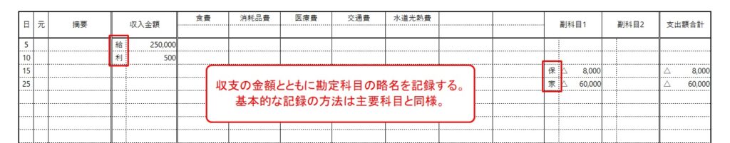 収支管理シート_その他の収支
